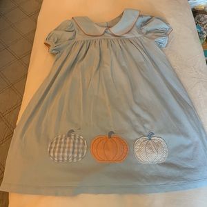 Cotton jersey pumpkin 🎃 appliqué girls dress